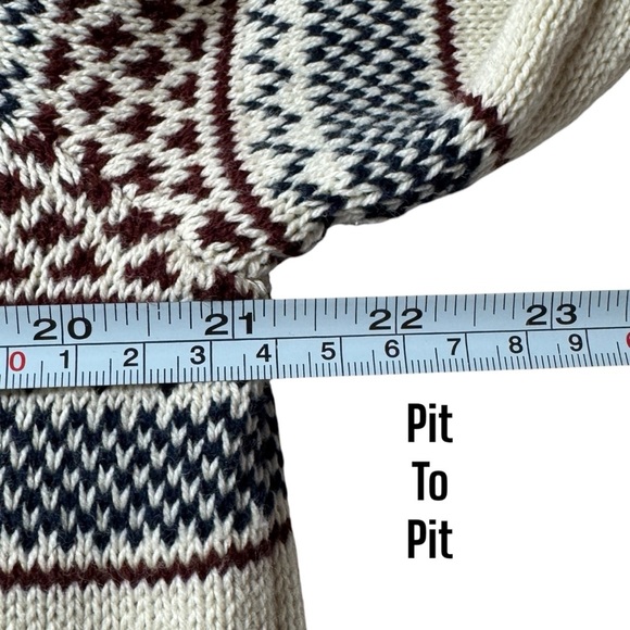 NWT St John’s Bay Fair Isle Mock Neck quarter zip sweater oatmeal Nordic mens xl - Picture 9 of 10